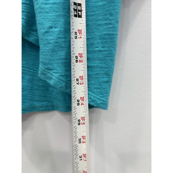 Chicos Ultimate Tee V-Neck 3/4 Sleeve T Shirt Size 2 US Large Turquoise Stretch - Picture 7 of 8
